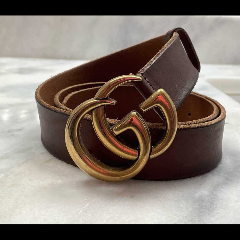 Womens Gucci Brown Leather belt size 95